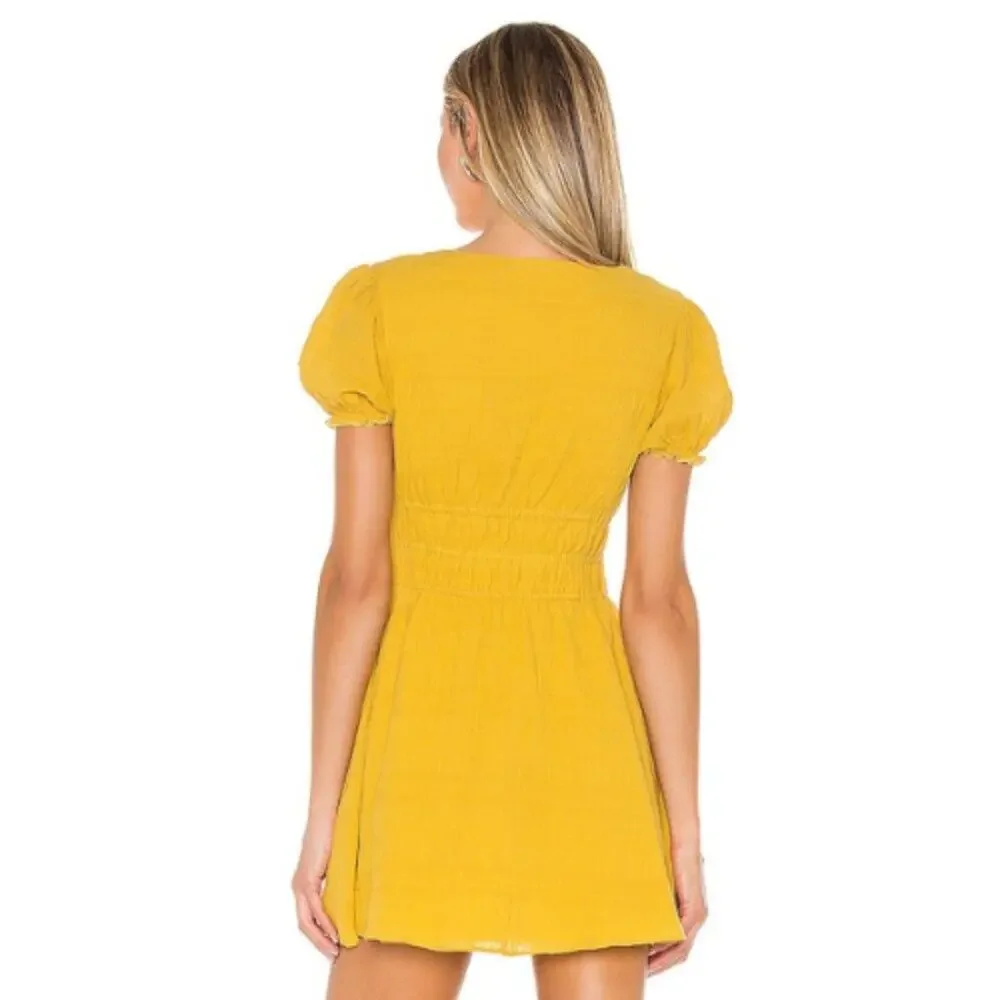 Privacy Please Lilah Mini Dress in Golden Yellow NWOT Size Small